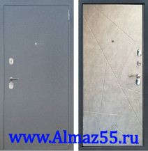 Входная дверь Квадра Геометрия Бетон снежный