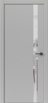 Дверь Прима Серый ПВХ зеркало графит. Серая ABS кромка.