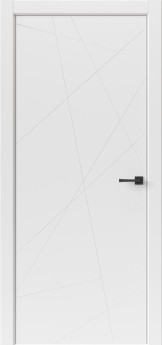 Дверь Геометрия Белый ПВХ. Белая ABS кромка.