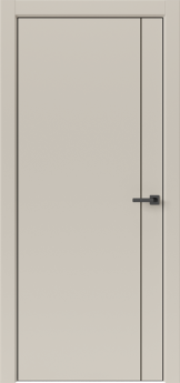 Дверь Лайн 1 Бежевый вертикаль. Чёрная ABS кромка.