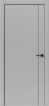 Дверь Лайн 1 Серый вертикаль. Чёрная ABS кромка.