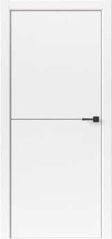 Дверь Лайн 1 Белый горизонт. Чёрная ABS кромка.