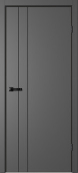 Дверь межкомнатная с чёрной алюминиевой кромкой | Дверь NEO 2 Графит Эмалит