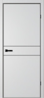 Дверь межкомнатная с чёрной алюминиевой кромкой | Дверь NEO 3 Серебристый Эмалит