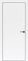 Дверь Прима Белый ПВХ. Чёрная ABS кромка.