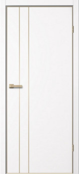 Дверь межкомнатная с алюминиевой кромкой шампань | Дверь TR 02 Арктик Белый
