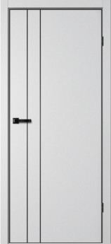 Дверь межкомнатная с чёрной алюминиевой кромкой  | Дверь TR 02 Сильвер Серый