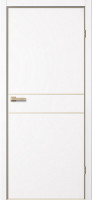 Дверь межкомнатная с алюминиевой кромкой золото | Дверь TR 03 Арктик Белый