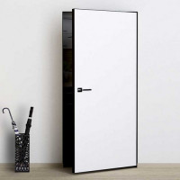 Дверь скрытая с чёрной алюминиевой кромкой